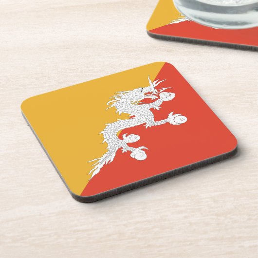 Bhutan Flag Onderzetter (Linkerzijde)