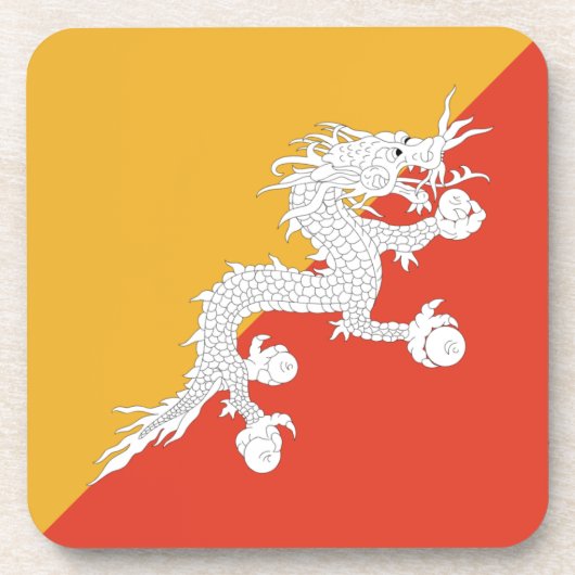 Bhutan Flag Onderzetter (Voorkant)