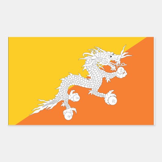 Bhutan Flag Rechthoekige Sticker (Voorkant)