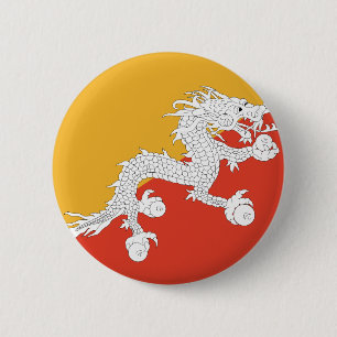 Bhutan Flag Ronde Button 5,7 Cm