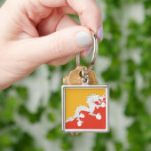 Bhutan Flag Sleutelhanger (Hand)