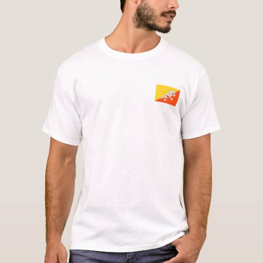 Bhutan Flag T-Shirt, Patriotic T-Shirts (Voorkant)