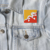 Bhutan Flag Vierkante Button 5,1 Cm (In situ)