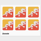 Bhutan Flag Vierkante Sticker (Vel)