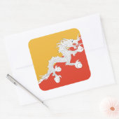 Bhutan Flag Vierkante Sticker (Envelop)