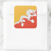 Bhutan Flag Vierkante Sticker (Tas)