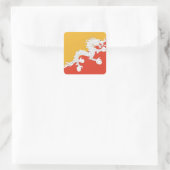 Bhutan Flag Vierkante Sticker (Tas)
