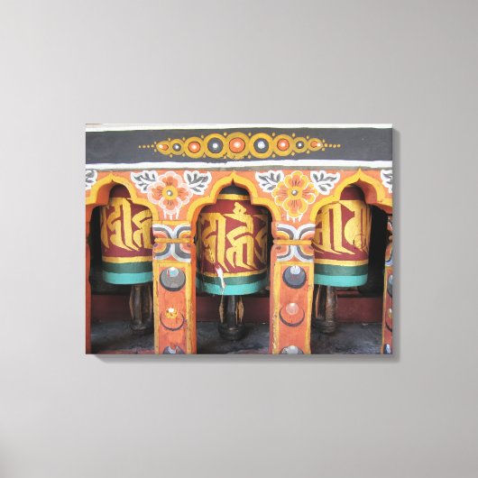 Bhutan gebedsmolens canvas afdruk (Voorkant)