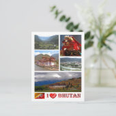 Bhutan - I Love - Briefkaart (Staand voorkant)