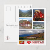 Bhutan - I Love - Briefkaart (Voorkant / Achterkant)