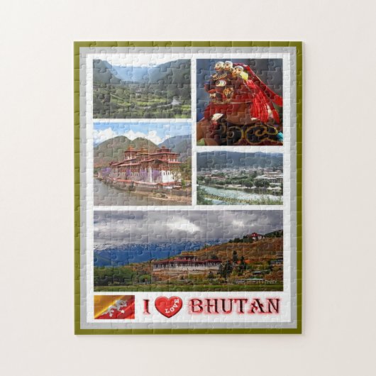 Bhutan - I Love - Legpuzzel (Verticaal)