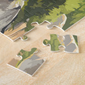 Bhutan Illustration Travel Art Vintage Legpuzzel (Zijkant)