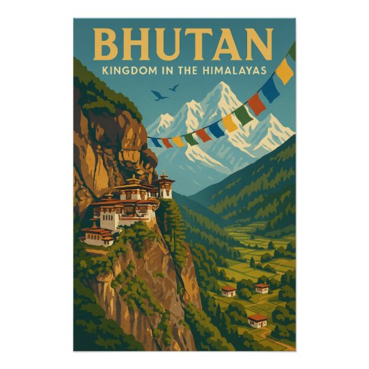 Bhutan - Koninkrijk in de Himalaya Perfect Poster (Voorkant)
