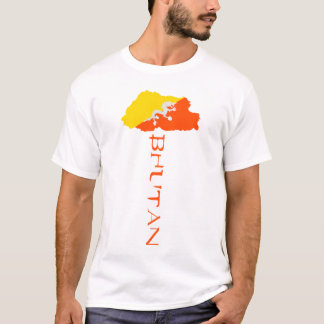 Bhutan Landkaart Vlag T-shirt