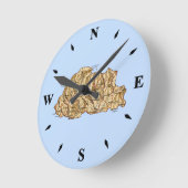 Bhutan Map Clock Ronde Klok (Hoek)