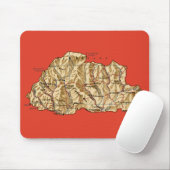 Bhutan Map Mousepad Muismat (Met muis)