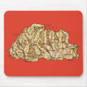 Bhutan Map Mousepad Muismat (Voorkant)