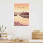 Bhutan Minmale Reisposter Poster (Keuken)