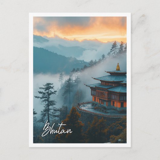 Bhutan mooie toeristische plaats briefkaart (Voorkant)