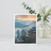 Bhutan mooie toeristische plaats briefkaart (Staand voorkant)