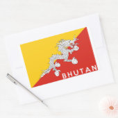 bhutan - naam van de vlaggenstaat rechthoekige sticker (Envelop)