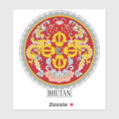 Bhutan nationaal wapenschild patriottisch sticker (Vel)