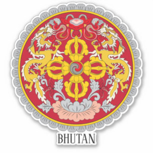Bhutan nationaal wapenschild patriottisch sticker