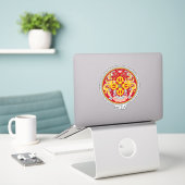 Bhutan nationaal wapenschild patriottisch sticker (Laptop op bureau)
