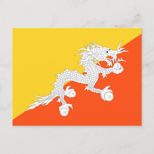 Bhutan National World Flag Briefkaart