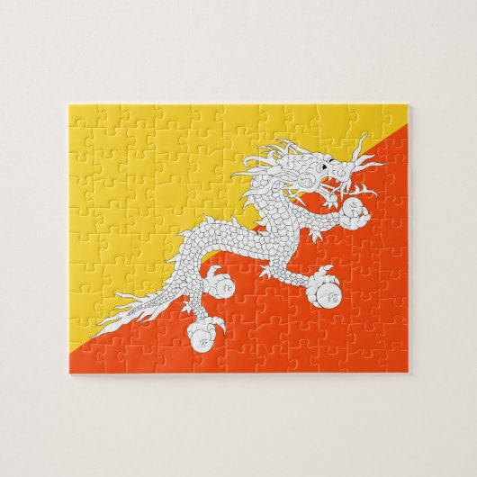 Bhutan National World Flag Legpuzzel (Horizontaal)