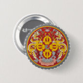 Bhutan Officieel wapenschild, heraldry-symbool Ronde Button 5,7 Cm (Voorkant /achterkant)