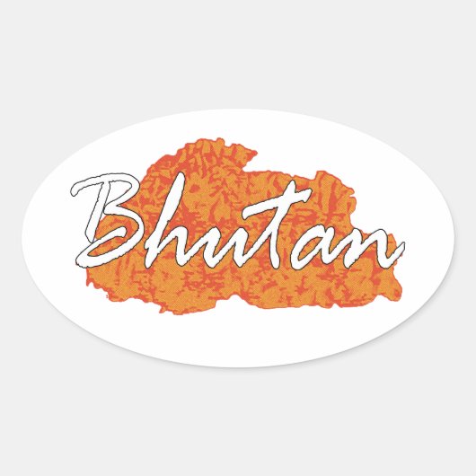 Bhutan Ovale Sticker (Voorkant)