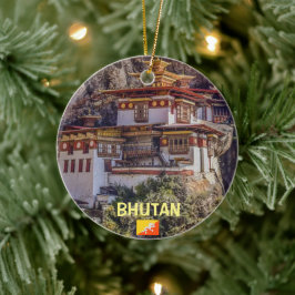 Bhutan Panoramic Kerstversiering Keramisch Ornament
