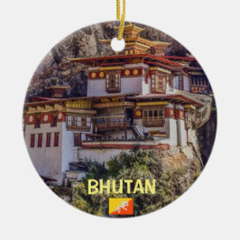Bhutan Panoramic Kerstversiering Keramisch Ornament