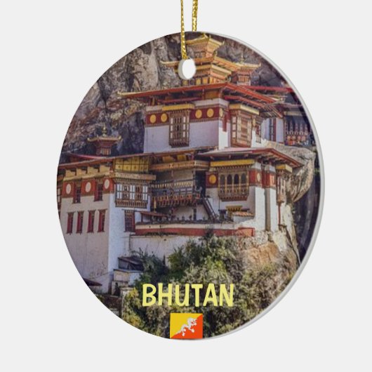 Bhutan Panoramic Kerstversiering Keramisch Ornament (Links)