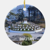 Bhutan Panoramic Kerstversiering Keramisch Ornament (Achterkant)