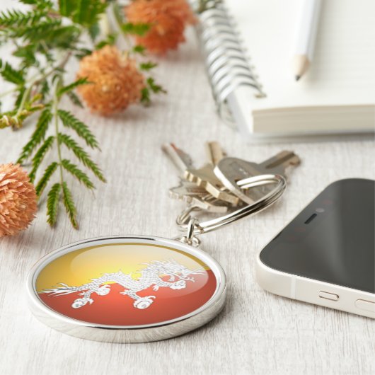 Bhutan - Premium Round Sleutelhanger (Zijkant)