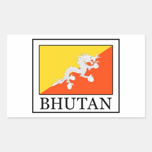 Bhutan Rechthoekige Sticker (Voorkant)