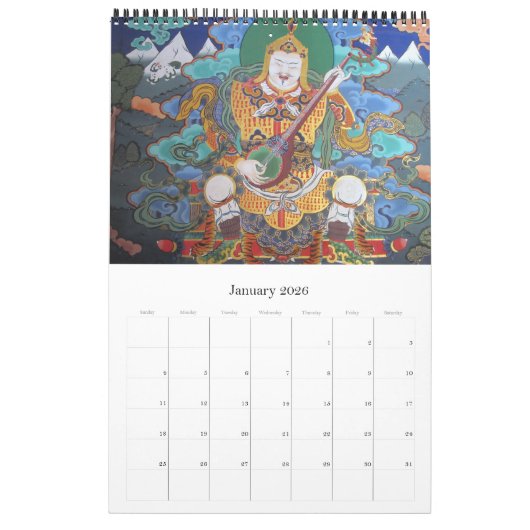bhutan rinpung art kalender (Jan 2026)