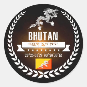 Bhutan Ronde Sticker
