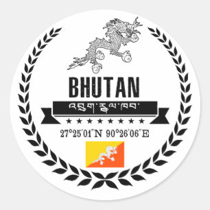 Bhutan Ronde Sticker