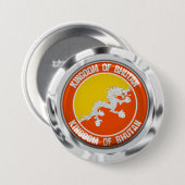 Bhutan Round Emblem Ronde Button 7,6 Cm (Voorkant /achterkant)