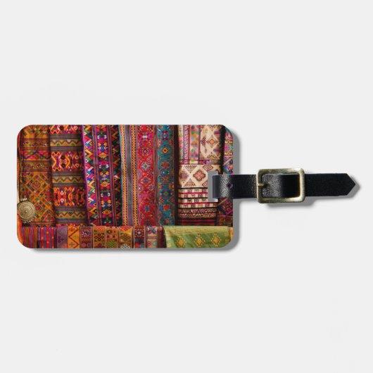 Bhutan stoffen te koop bagagelabel (Voorkant horizontaal)