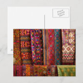 Bhutan stoffen te koop briefkaart (Voorkant / Achterkant)