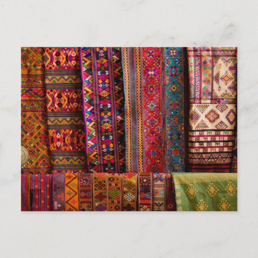 Bhutan stoffen te koop briefkaart (Voorkant)