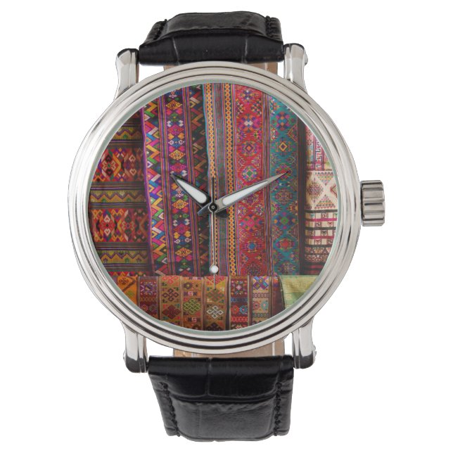 Bhutan stoffen te koop horloge (Voorkant)