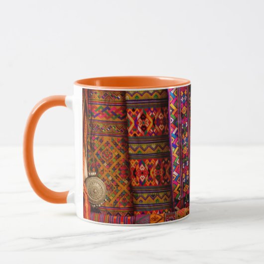 Bhutan stoffen te koop mok (Links)