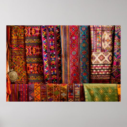 Bhutan stoffen te koop poster (Voorkant)
