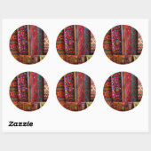 Bhutan stoffen te koop ronde sticker (Vel)