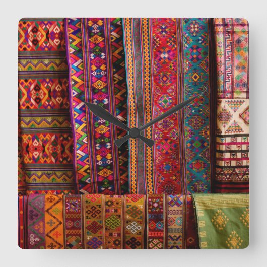 Bhutan stoffen te koop vierkante klok (Voorkant)
